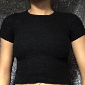 Black Cropped Cashmere Sweater